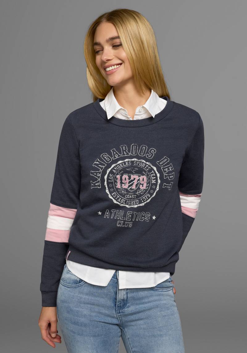 KangaROOS Sweatshirt, Langarm, figurumschmeichelnde Passform, bedruckte Optik von KangaROOS