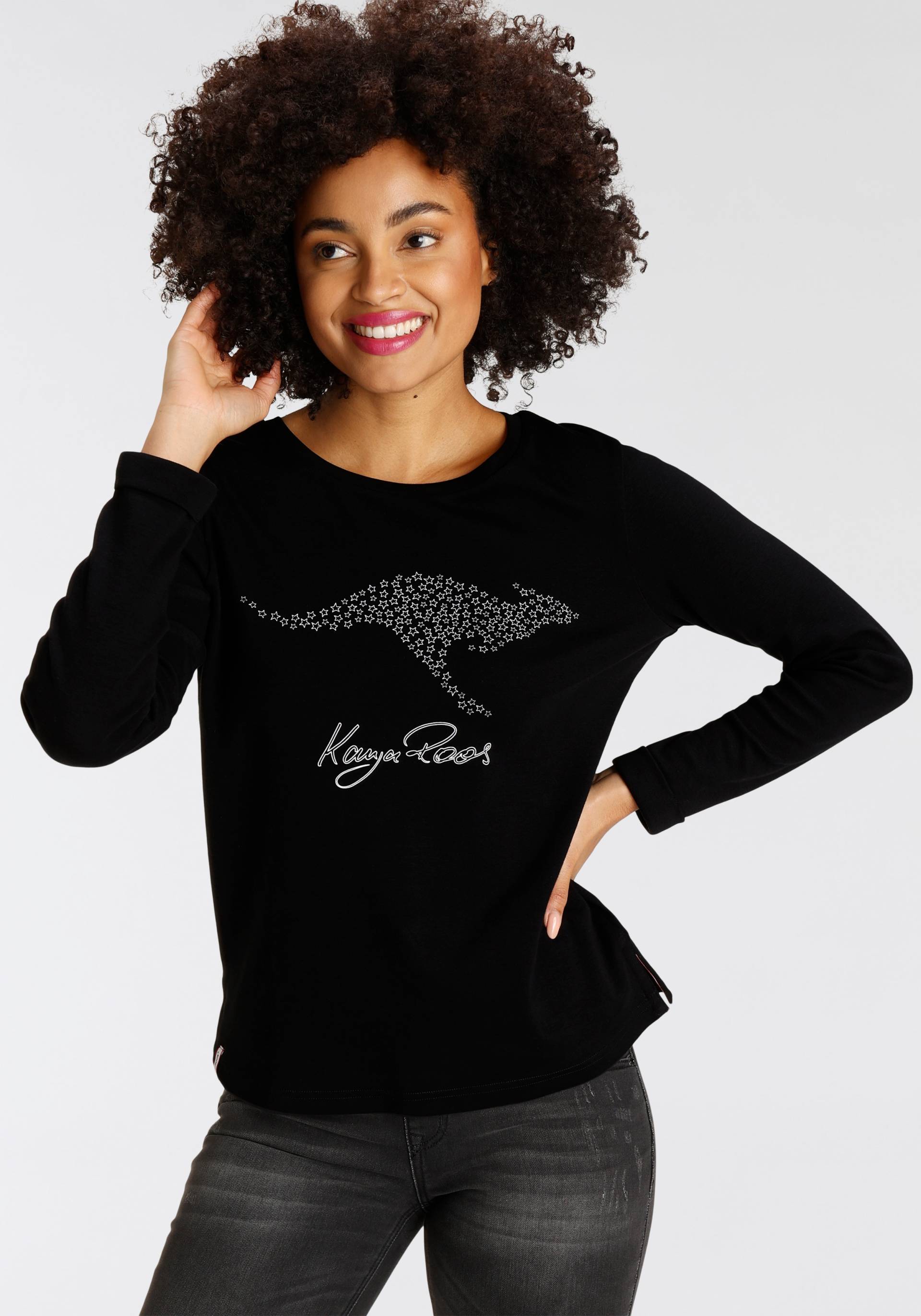 KangaROOS Sweatshirt, Langarm, figurumspielend, unifarben, mit Rundhalsausschnitt KangaROOS Sweatshirt, Langarm, figurumspielend, unifarben, mit Rundhalsausschnitt von KangaROOS