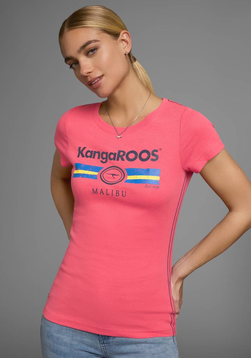 KangaROOS T-Shirt, Kurzarm, unifarben und bedruckt, Rundhalsausschnitt von KangaROOS
