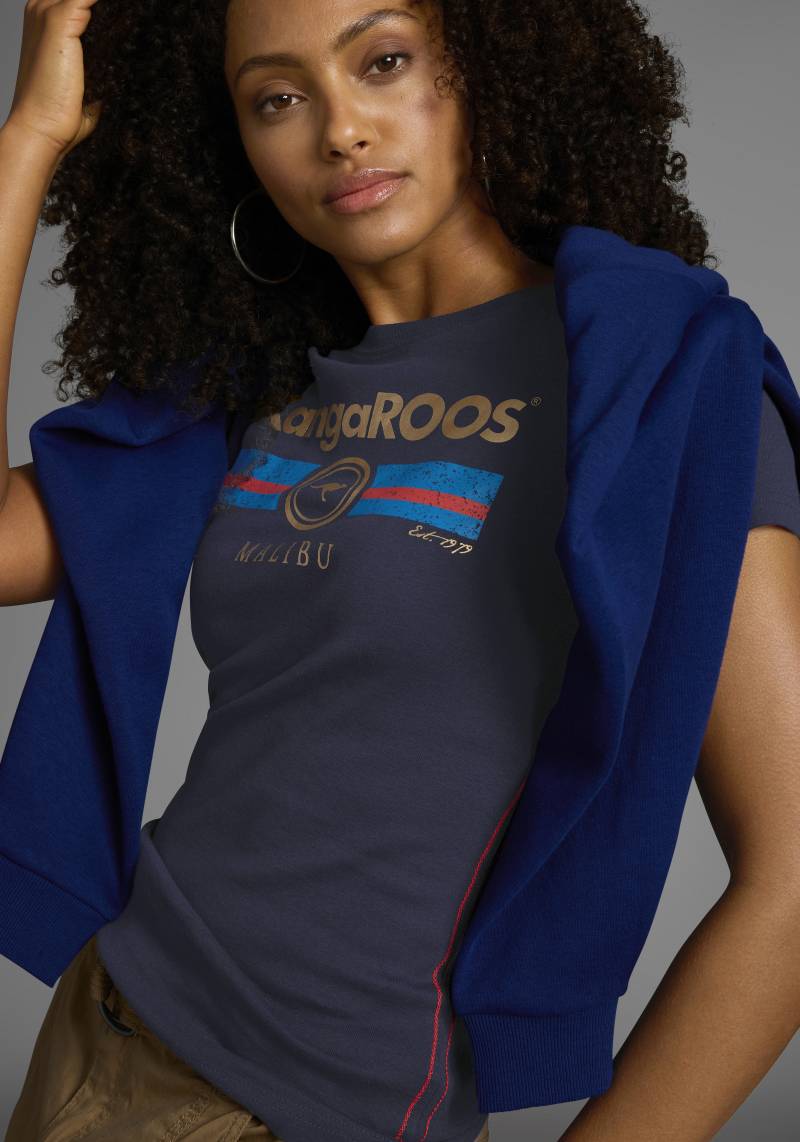 KangaROOS T-Shirt, Kurzarm, unifarben und bedruckt, Rundhalsausschnitt von KangaROOS