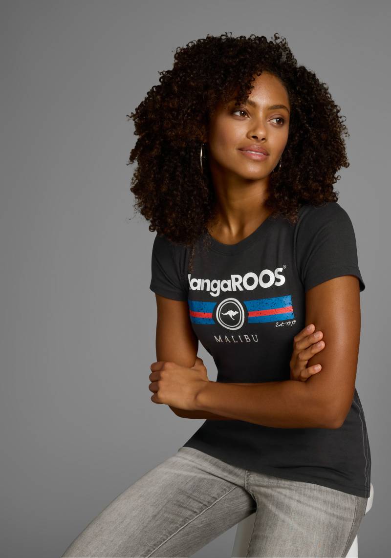 KangaROOS T-Shirt, Kurzarm, unifarben und bedruckt, Rundhalsausschnitt von KangaROOS