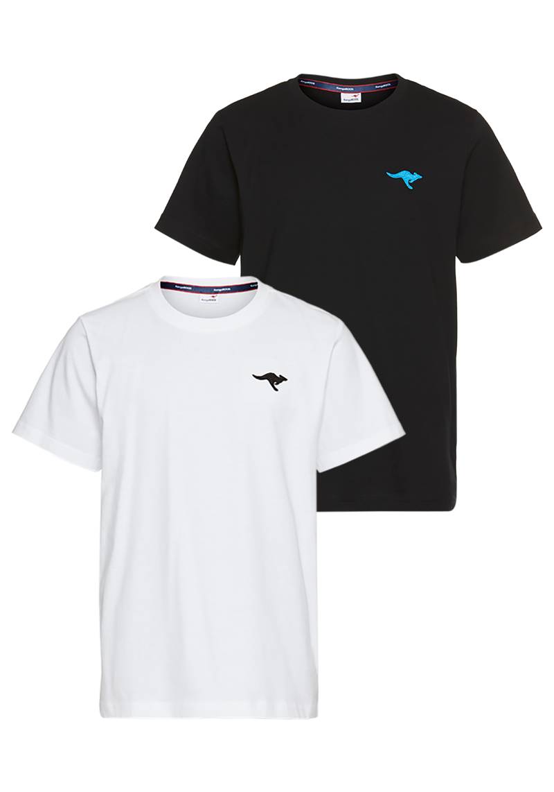 KangaROOS T-Shirt »2er Pack T-Shirts mit kleiner Stickerei«, (Packung, 2 tlg.), 2 T-Shirts mit Stickerei von KangaROOS