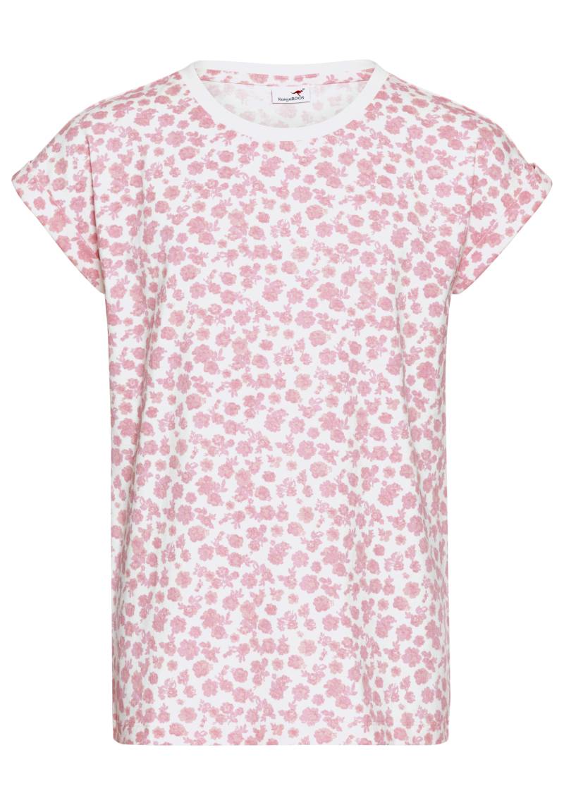 KangaROOS T-Shirt »Allover-Muster«, Kurzarm, bequeme Passform, aus Jerseystoff, elastisches Material von KangaROOS