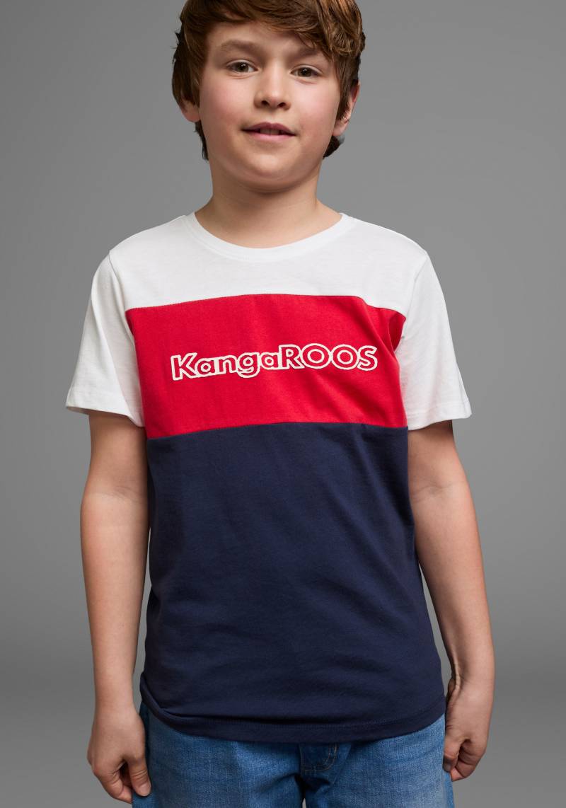 KangaROOS T-Shirt »in Colorblockdesign«, Kurzarm, Basic-Passform, bedruckt und mehrfarbig von KangaROOS