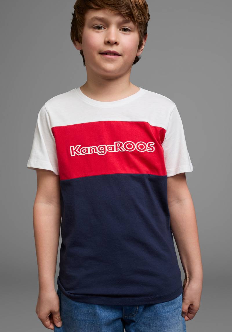 KangaROOS T-Shirt »in Colorblockdesign«, Kurzarm, Basic-Passform, bedruckt und mehrfarbig von KangaROOS