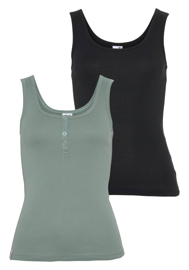 KangaROOS Tanktop, (Packung, 2 tlg., 2er-Pack), einmal mit und einmal ohne Knopfleiste von KangaROOS