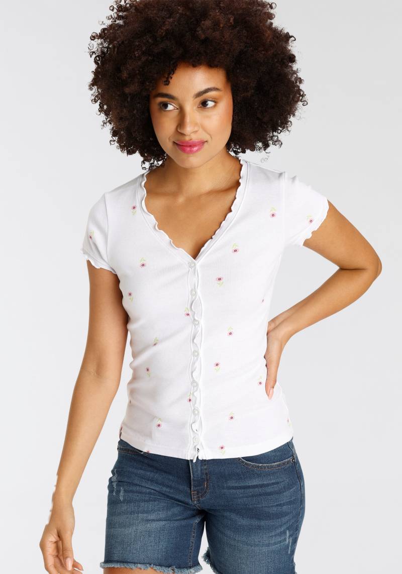KangaROOS Kurzarmshirt, kurzärmelig, figurbetont, aus Baumwolle von KangaROOS