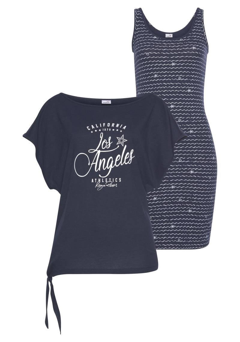 KangaROOS Jerseykleid, (2 tlg.), bedrucktes Design, aus Baumwolle und Modal von Kangaroos