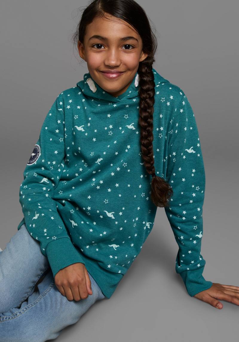 KangaROOS Kapuzensweatshirt, Langarm, bedruckt, mit Kapuze, aus Baumwollmischung von Kangaroos