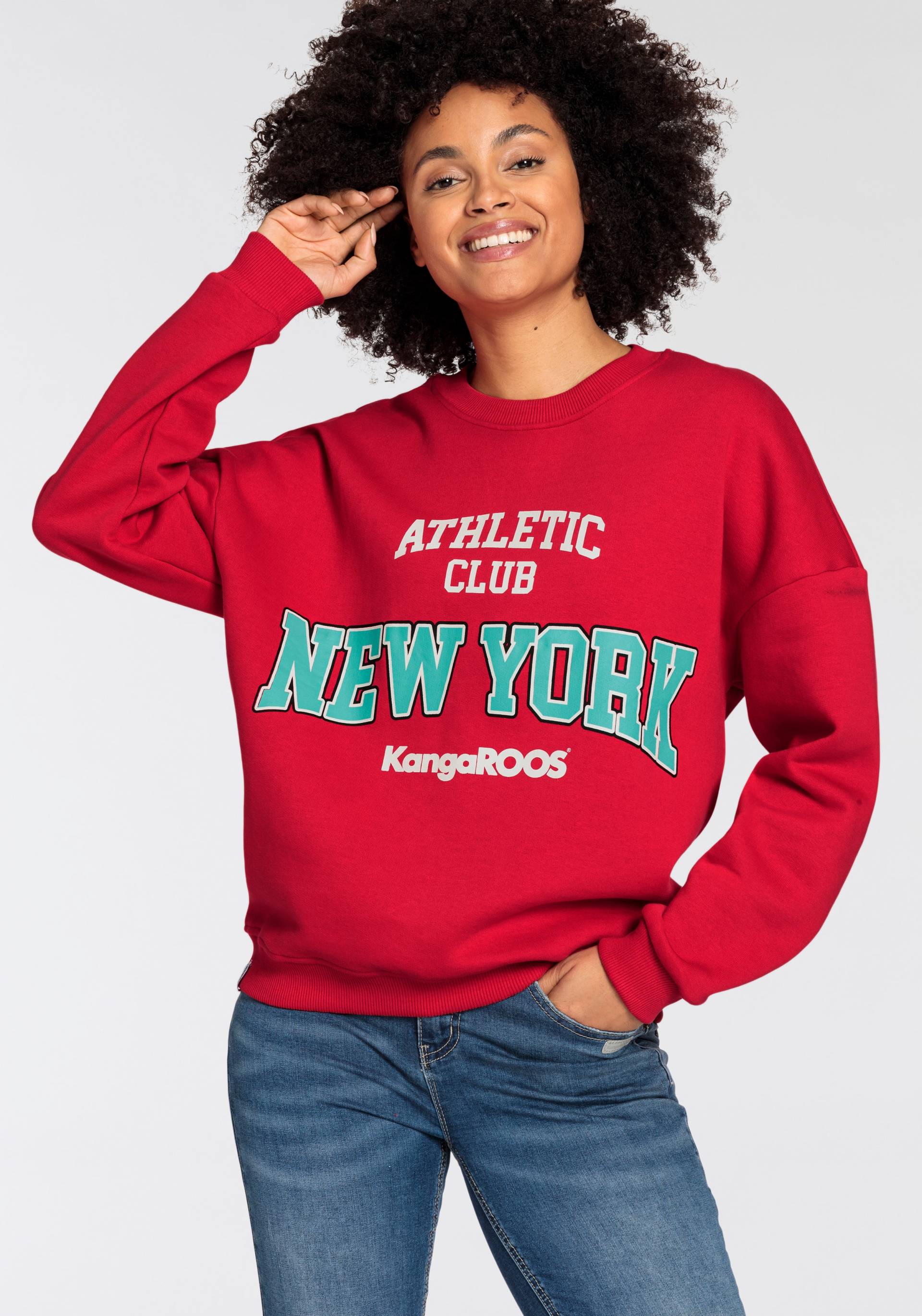 KangaROOS Sweatshirt, mit grossem Logodruck im College-Style von Kangaroos