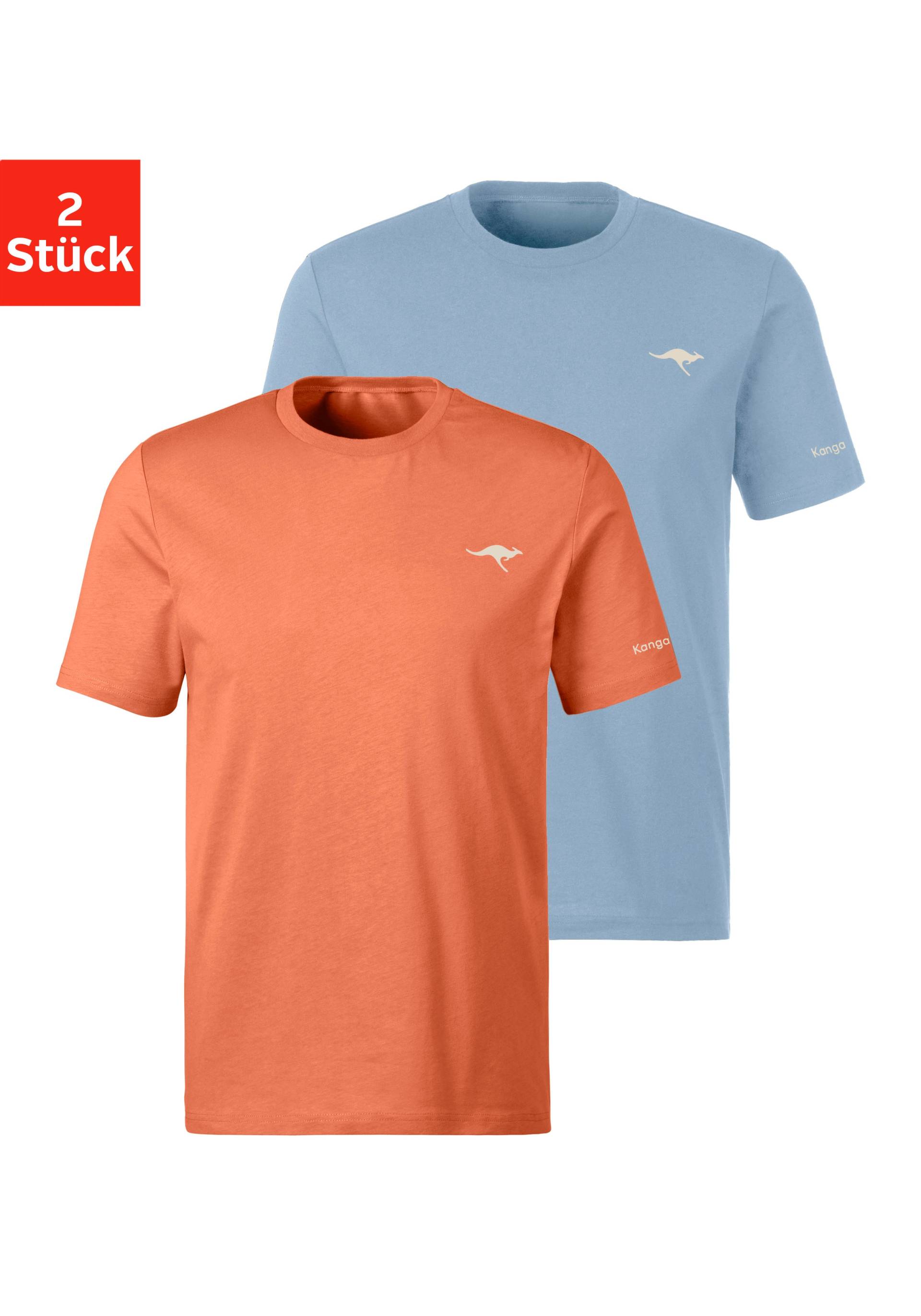KangaROOS T-Shirt, (2er-Pack), mit KangaROOS Print auf der Brust von Kangaroos