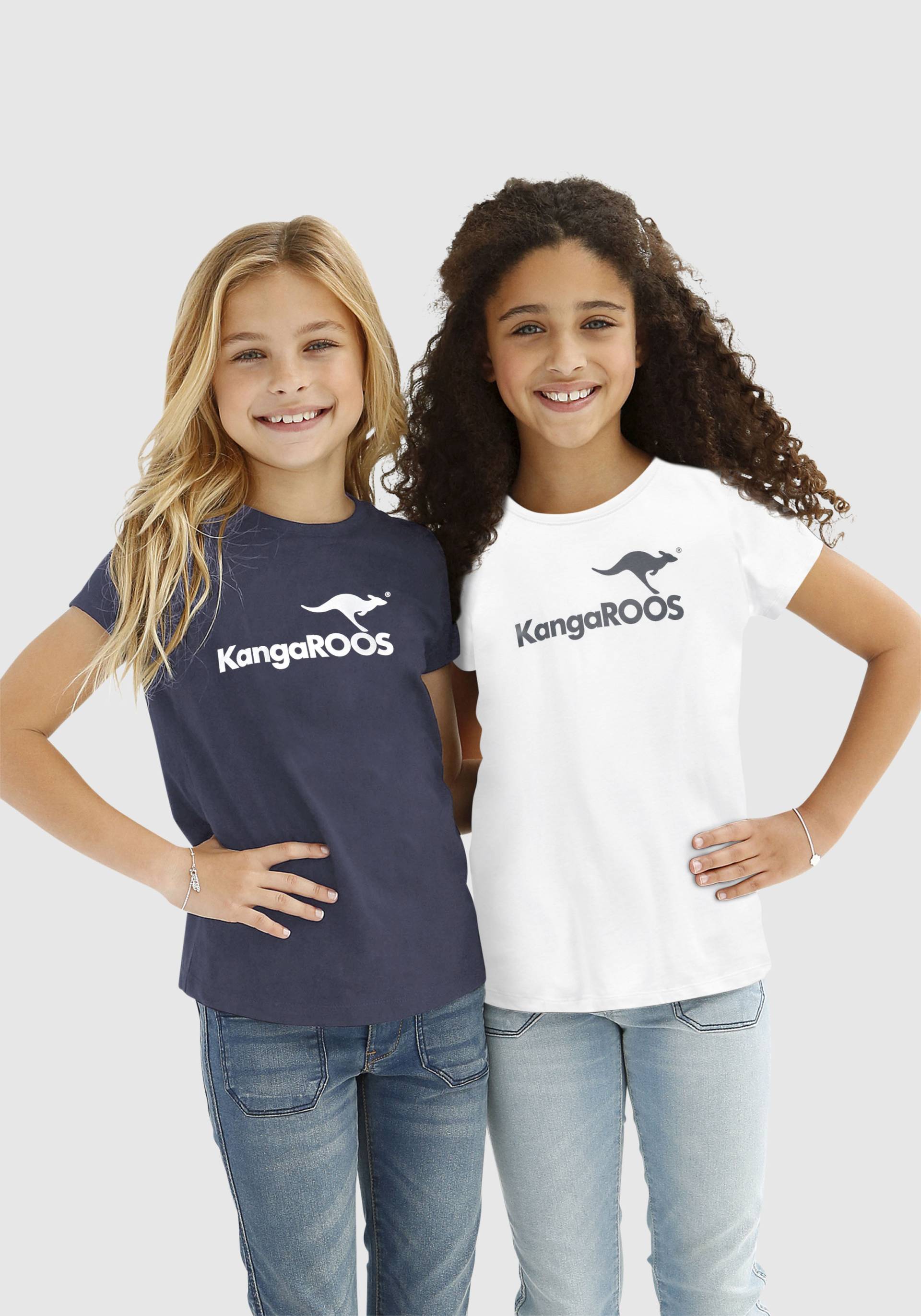 KangaROOS T-Shirt, (Packung), mit Logodrucken von Kangaroos