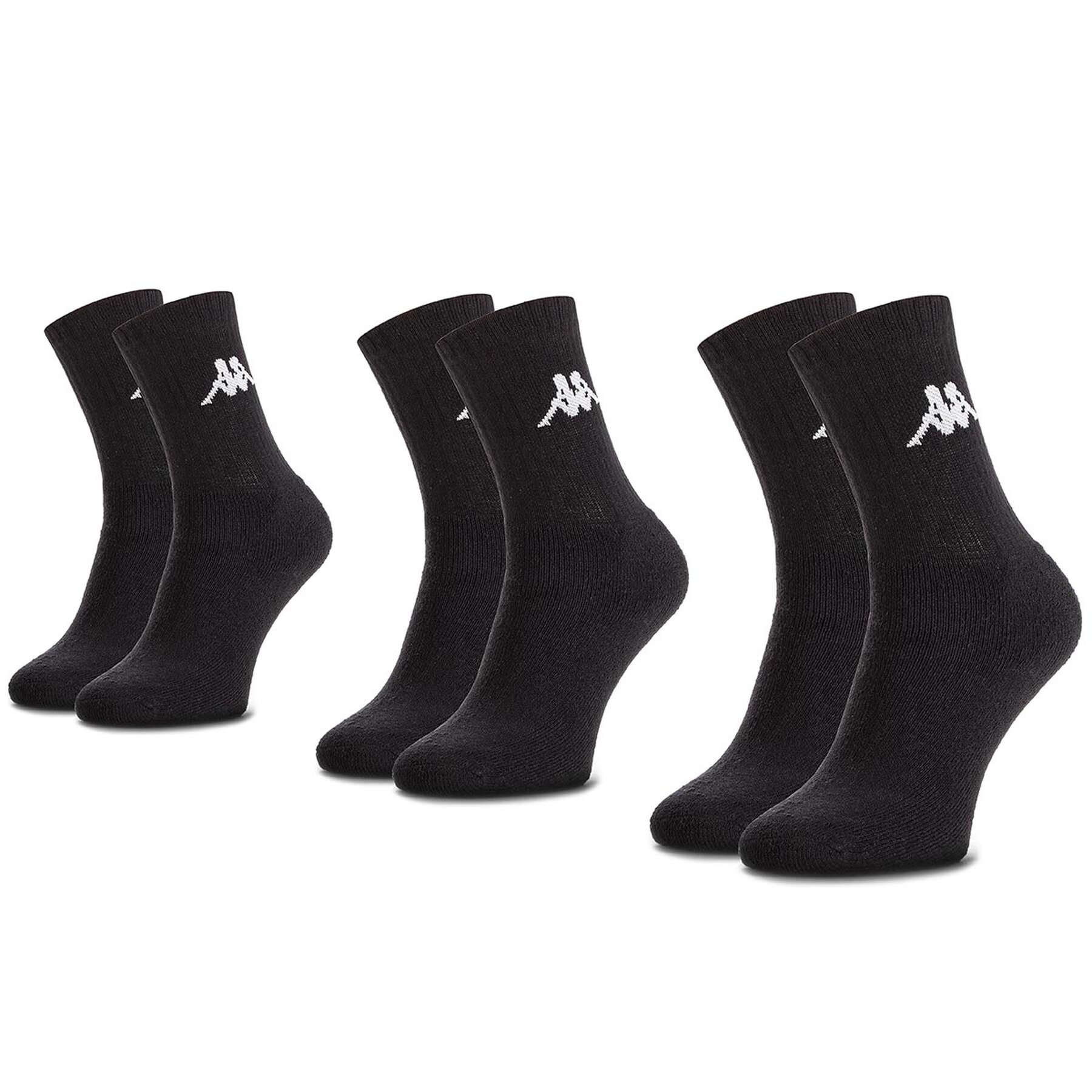 3er-Set hohe Unisex-Socken Kappa 704304 Black 005 von Kappa