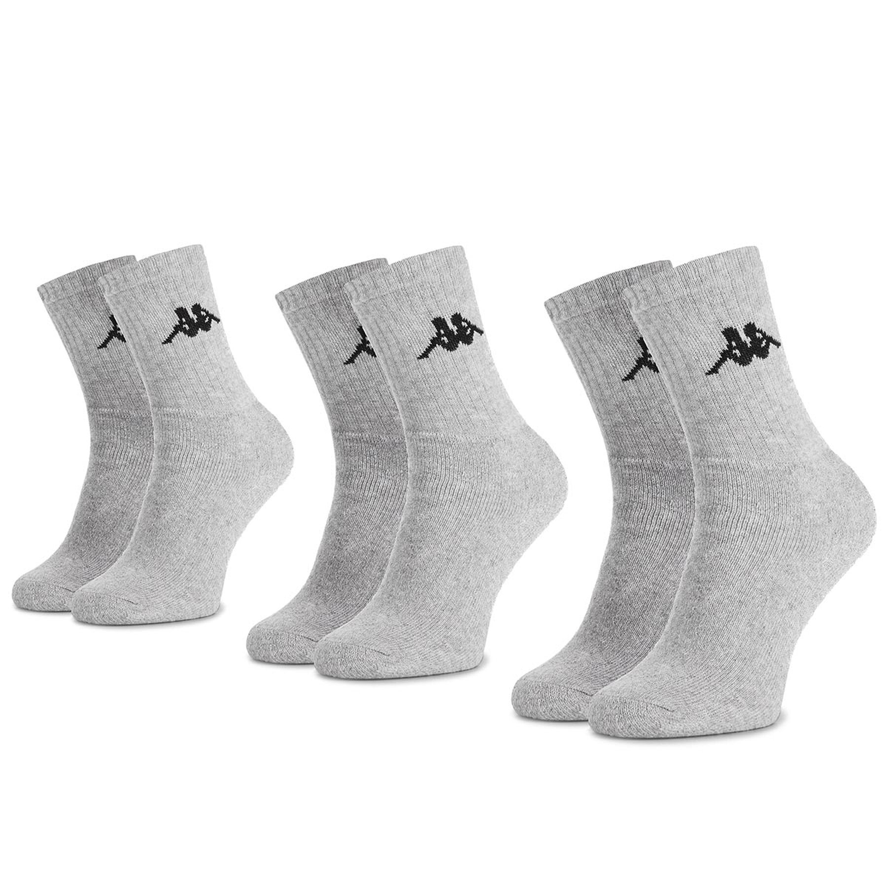 3er-Set hohe Unisex-Socken Kappa 704304 Grey Melange 19M von Kappa