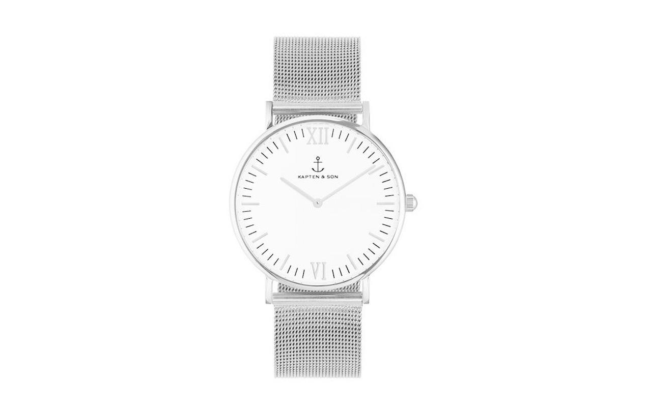 Kapten & Son Quarzuhr »Campus Silver Mesh« von Kapten & Son