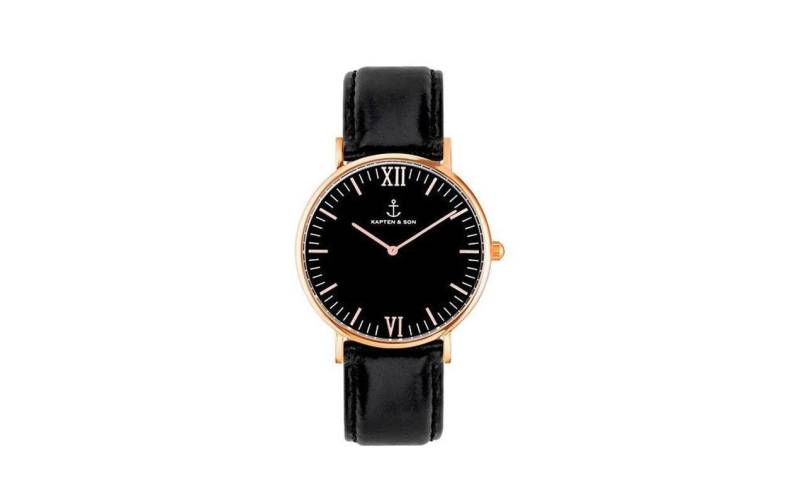 Kapten & Son Mechanische Uhr »Campus All Black Leather« von Kapten & Son