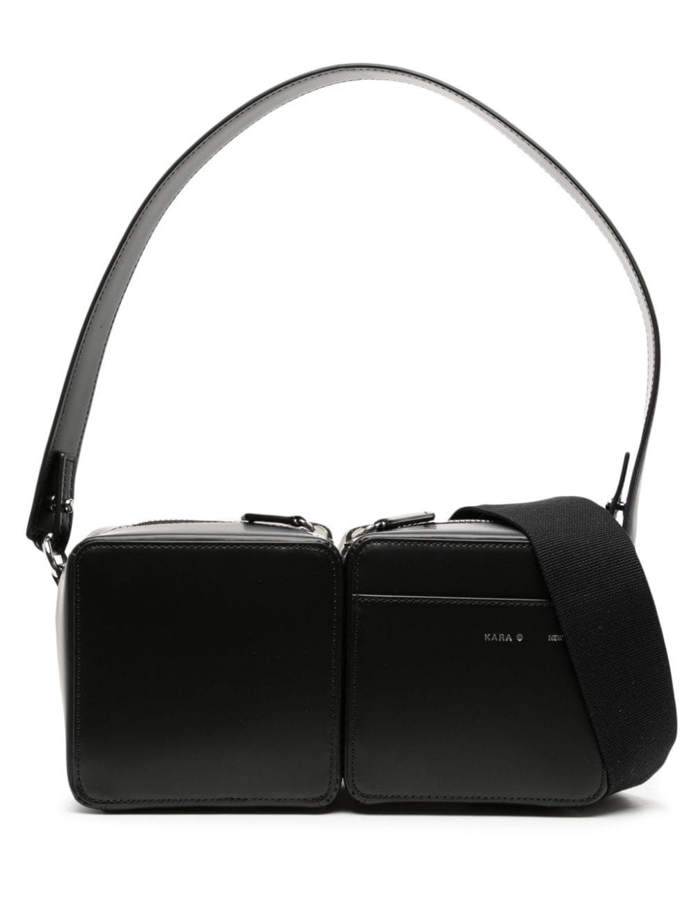 Kara leather shoulder bag - Black von Kara