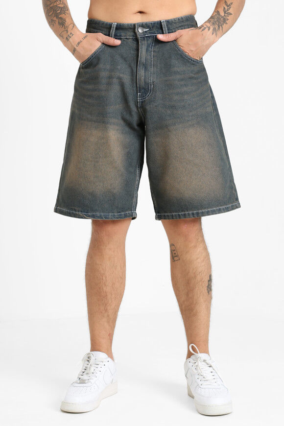 Karl Kani Baggy Fit Jeansshorts | Dark Blue + Brown | Herren  | 30 von Karl Kani