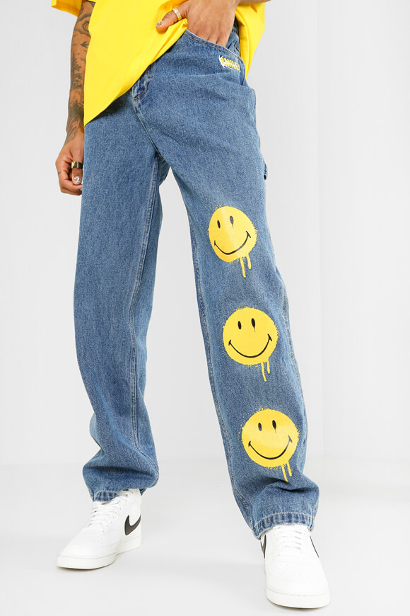 Karl Kani Smiley Small Signature Baggy Jeans | Vintage Mid Blue | Herren  | M von Karl Kani