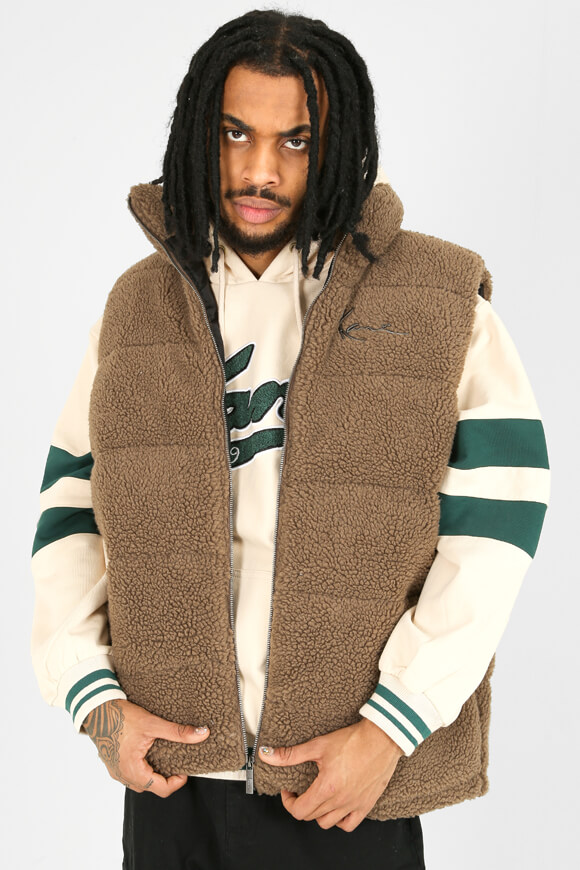 Karl Kani Teddy Puffer Gilet | Dunkel Taupe | Herren  | XL von Karl Kani