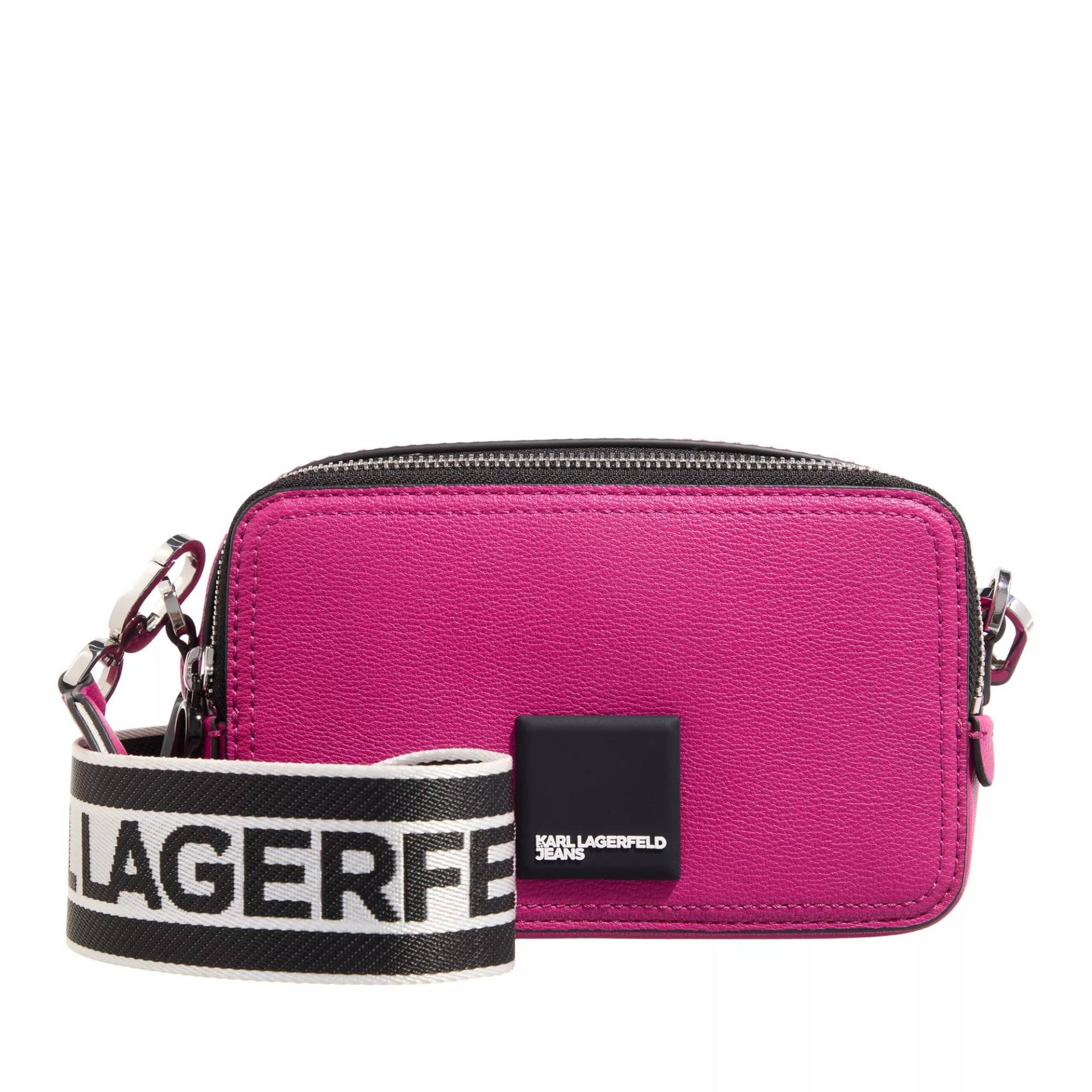 Karl Lagerfeld Jeans Umhängetasche - Tech Leather Camera Bag Patch - Gr. unisize - in Rosa - für Damen von Karl Lagerfeld Jeans