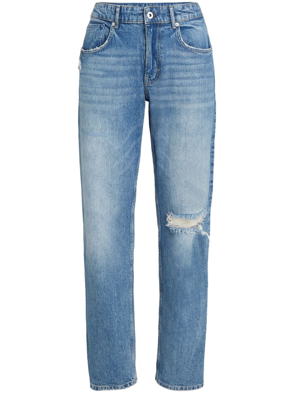 Karl Lagerfeld Jeans logo-patch organic cotton straight-leg jeans - Blue von Karl Lagerfeld Jeans