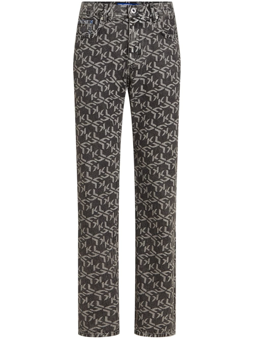Karl Lagerfeld Jeans monogram-pattern organic cotton jeans - Black von Karl Lagerfeld Jeans