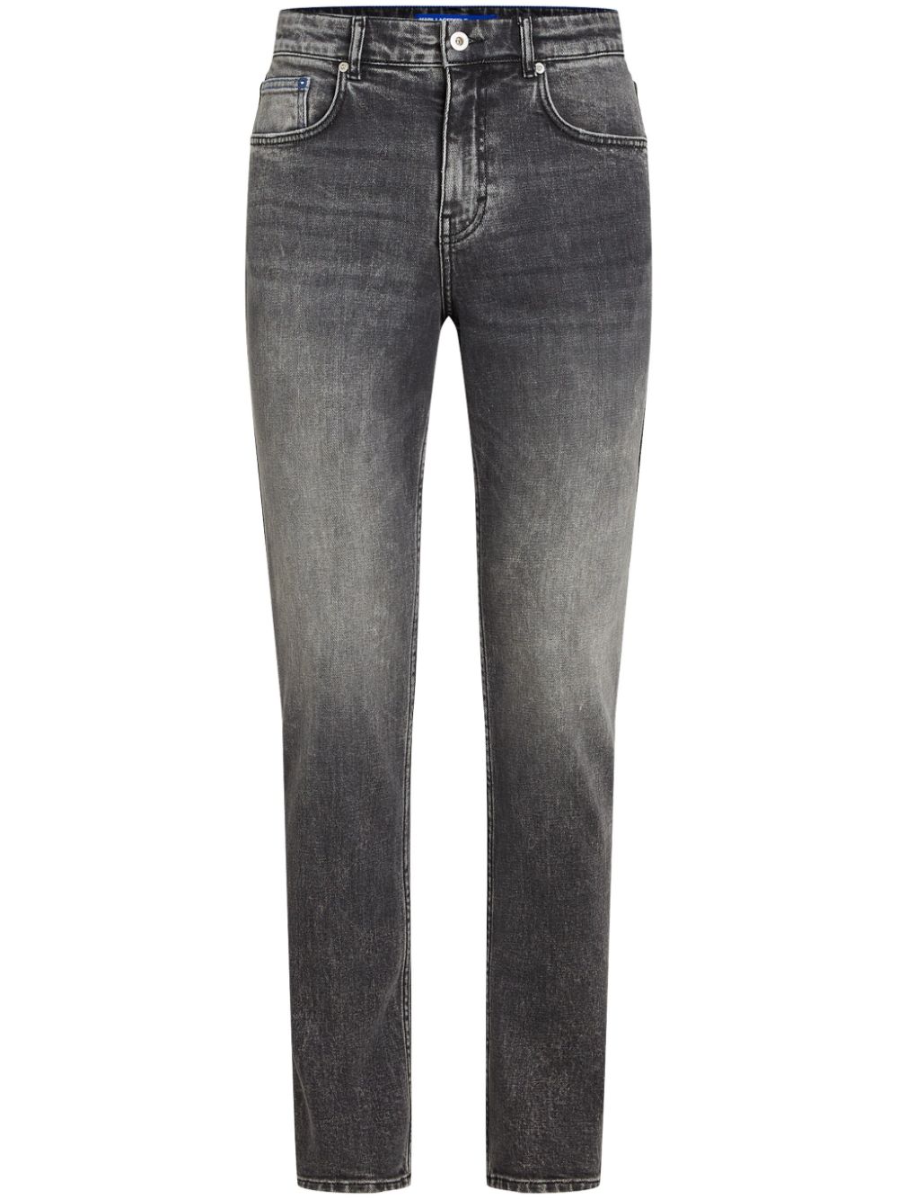 Karl Lagerfeld Jeans monogram-print slim-cut jeans - Black von Karl Lagerfeld Jeans