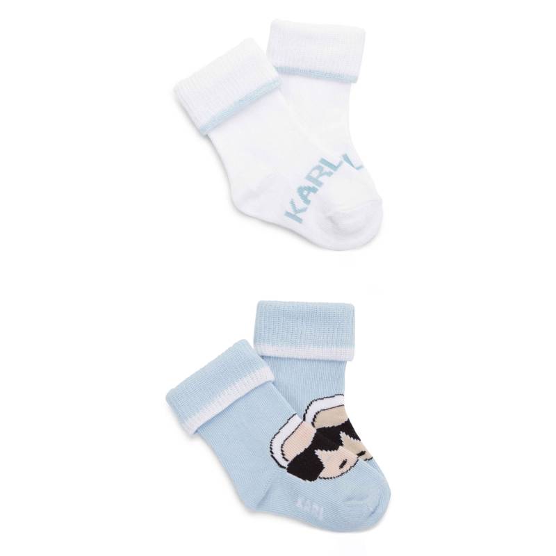 2er-Set hohe Kindersocken Karl Lagerfeld Kids Z90047 Pale Blue 778 von Karl Lagerfeld Kids