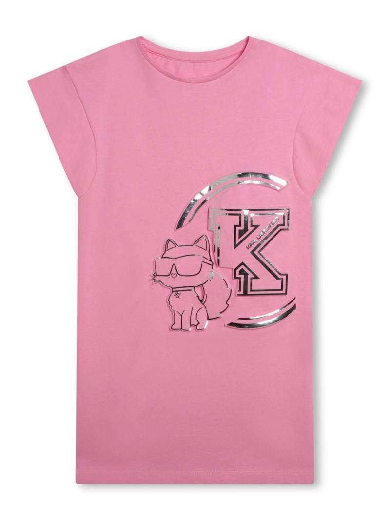 Karl Lagerfeld Kids Choupette cotton dress T-shirt - Pink von Karl Lagerfeld Kids