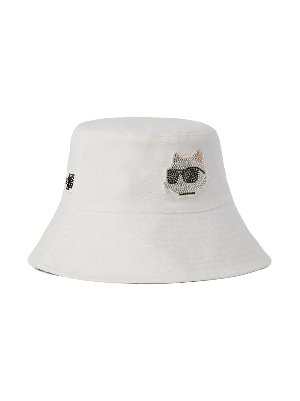 Karl Lagerfeld Kids Ikonik Choupette cotton bucket hat - White von Karl Lagerfeld Kids