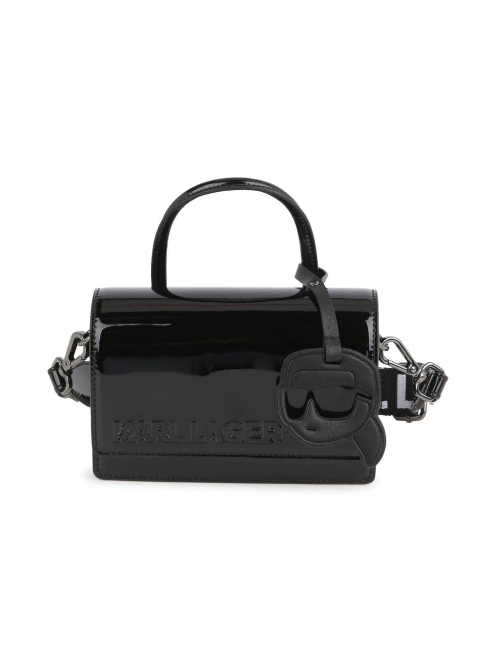 Karl Lagerfeld Kids Ikonik Karl logo-embossed shoulder bag - Black von Karl Lagerfeld Kids