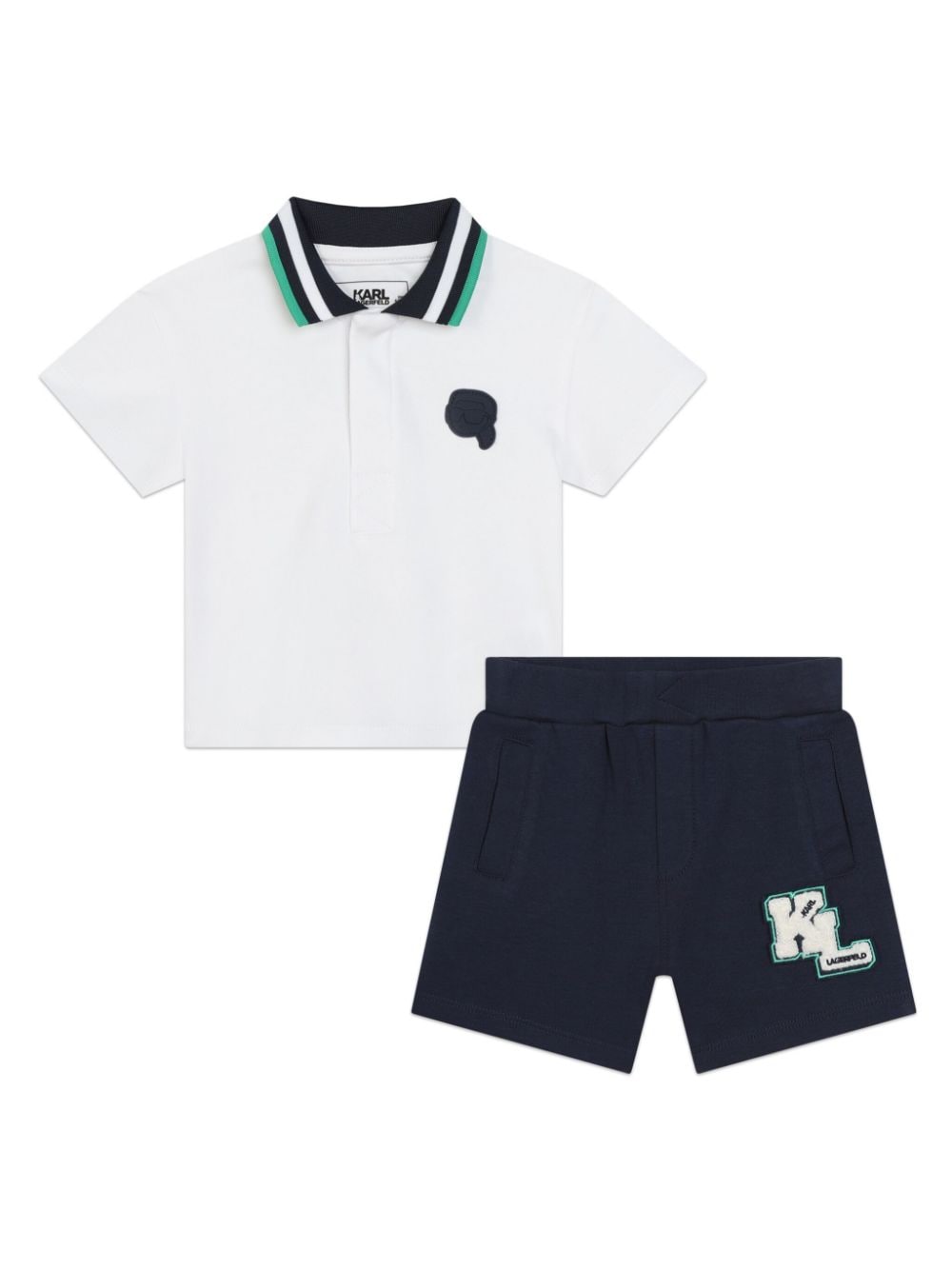 Karl Lagerfeld Kids Ikonik Karl-print organic cotton shorts set - Blue von Karl Lagerfeld Kids