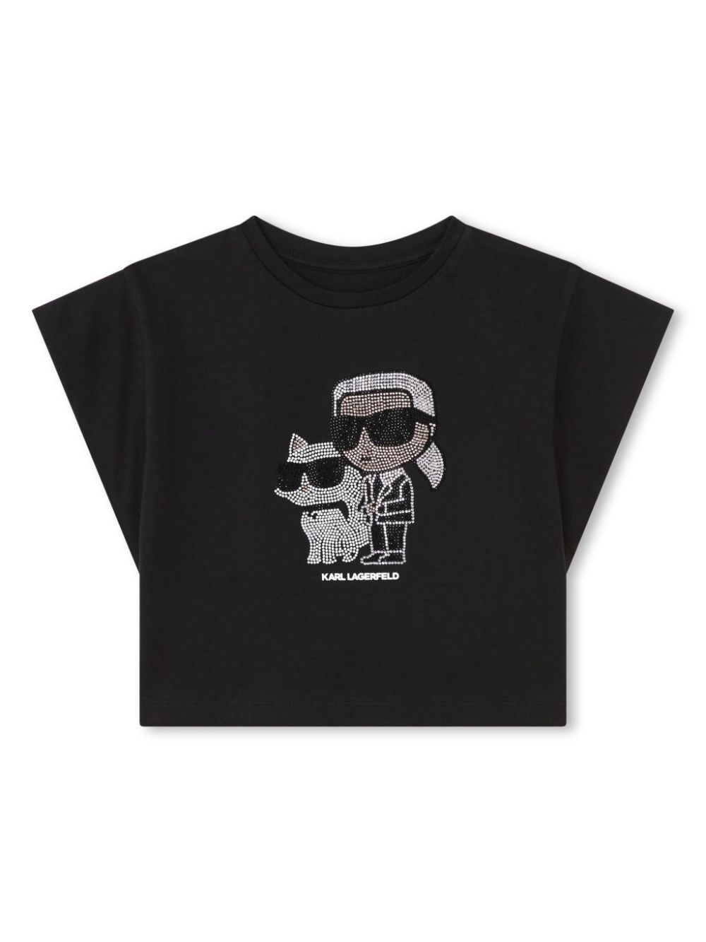 Karl Lagerfeld Kids Ikonik embellished cotton T-shirt - Black von Karl Lagerfeld Kids