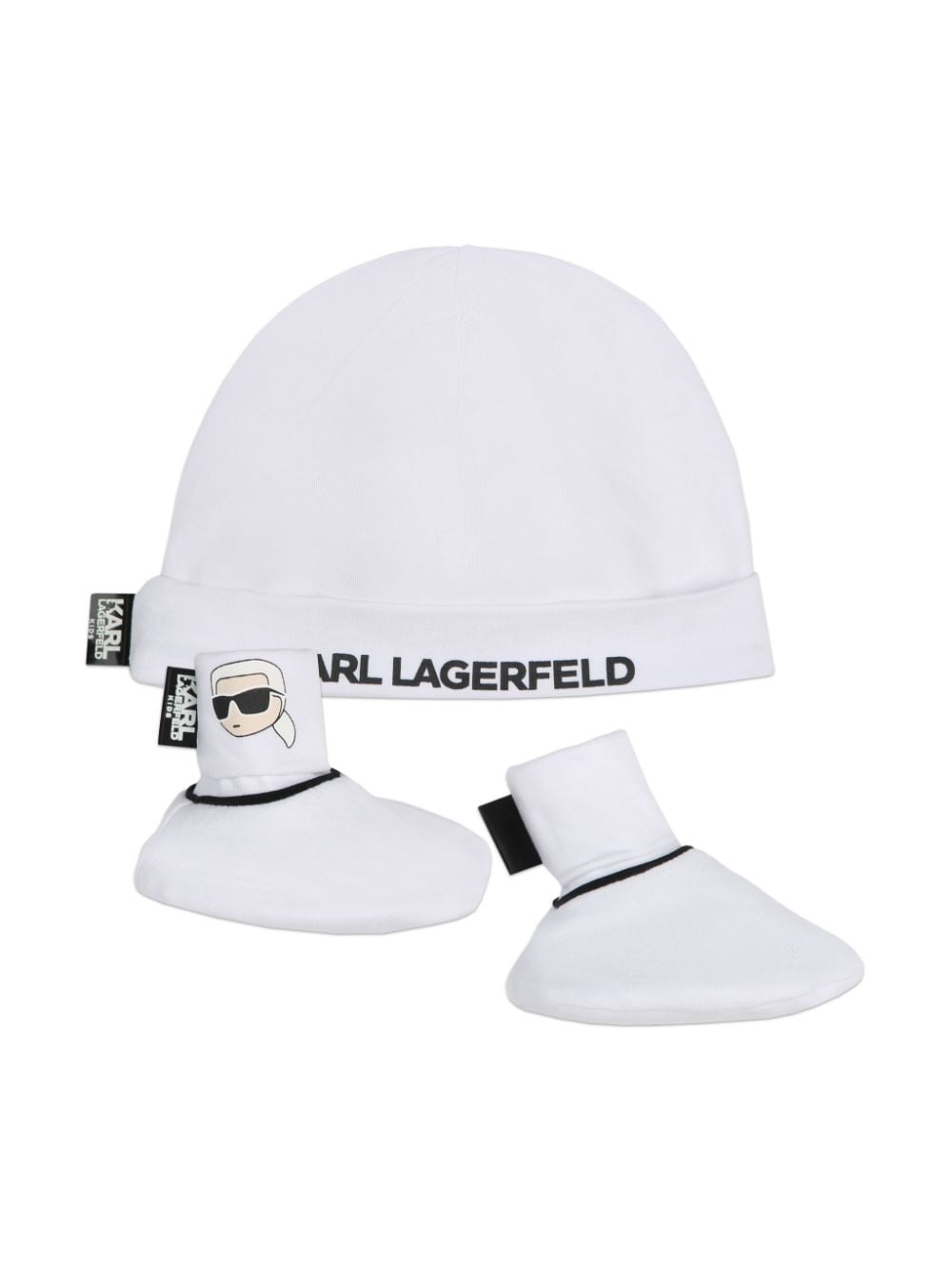 Karl Lagerfeld Kids K/IKONIK beanie (set of two) - White von Karl Lagerfeld Kids