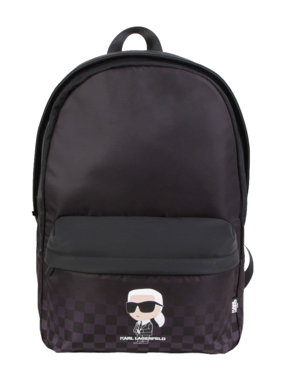 Karl Lagerfeld Kids K-Ikonik checkered twill backpack - Black von Karl Lagerfeld Kids