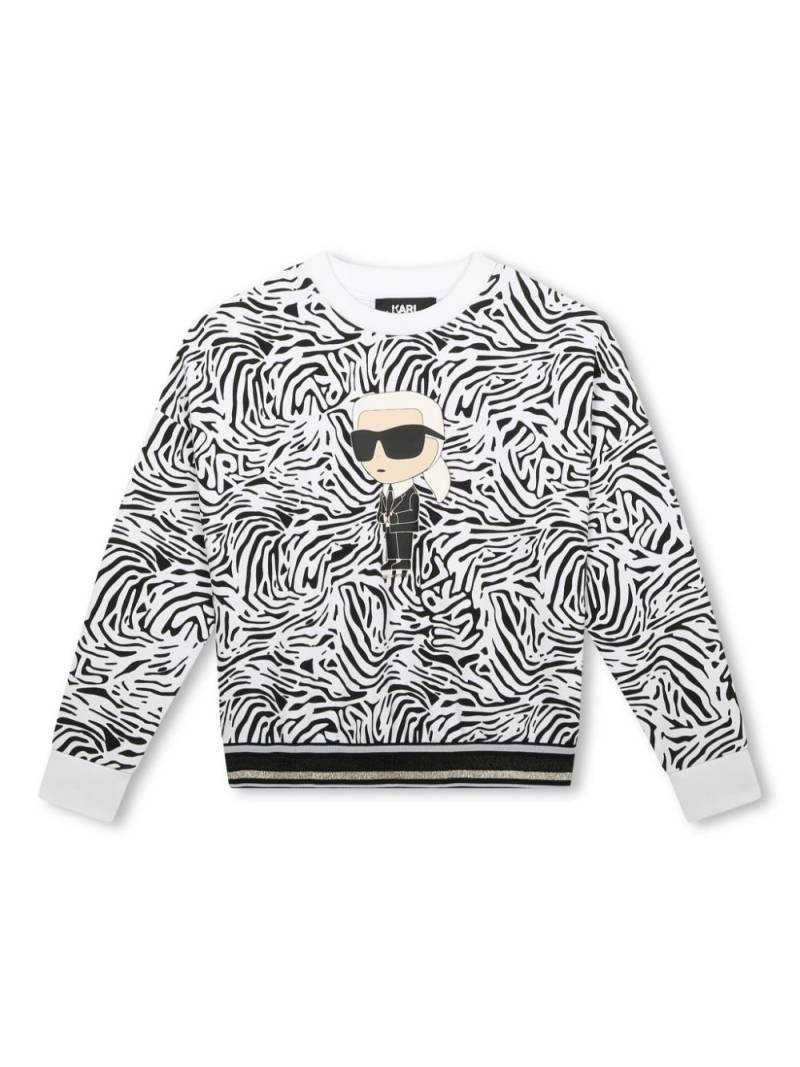 Karl Lagerfeld Kids K-Ikonik zebra-print sweatshirt - White von Karl Lagerfeld Kids