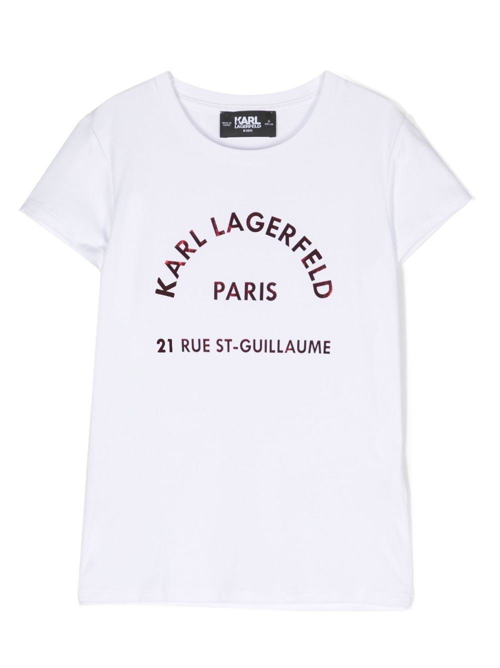 Karl Lagerfeld Kids Rue St. Guillaume stretch-cotton T-shirt - White von Karl Lagerfeld Kids