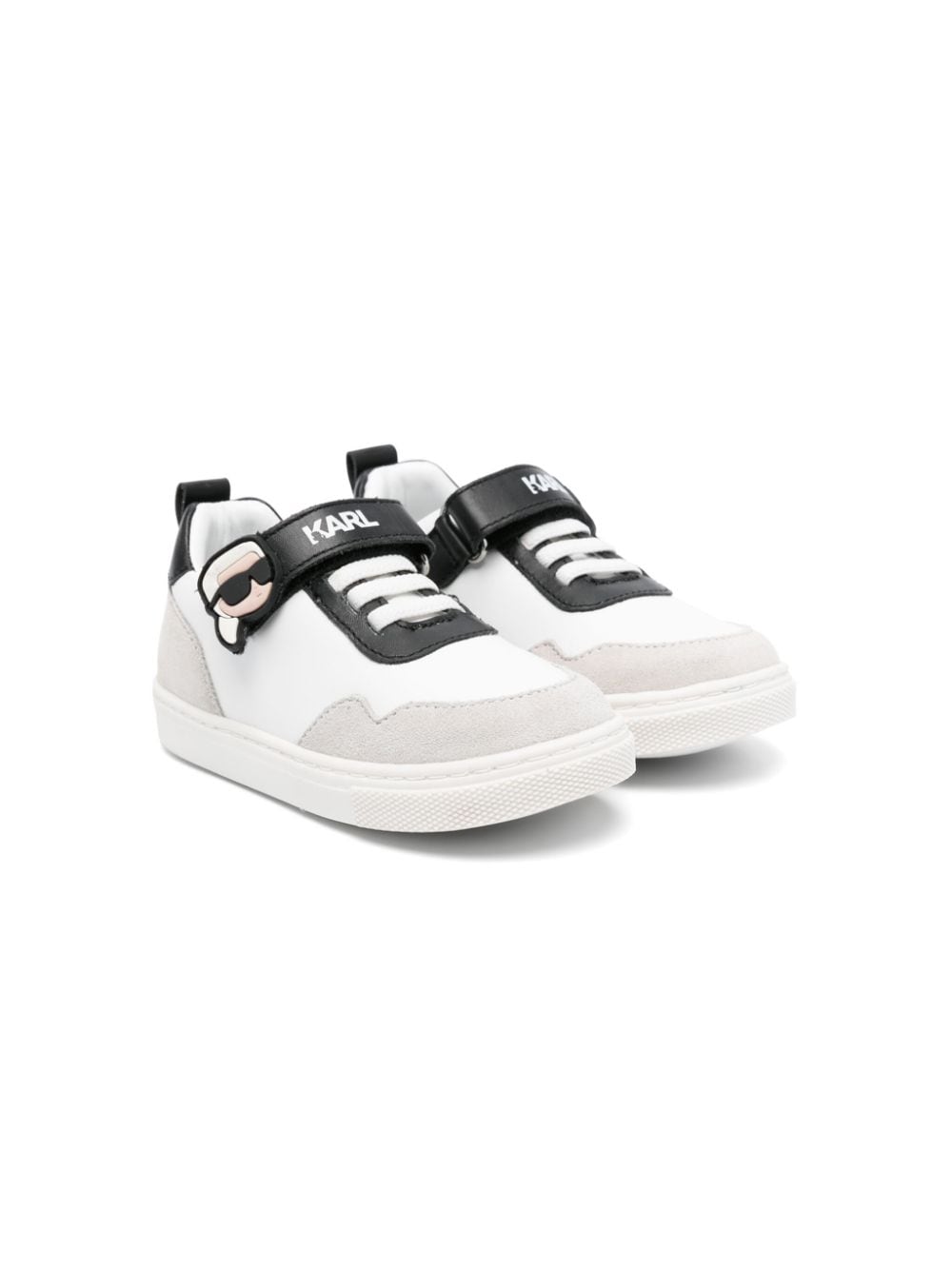 Karl Lagerfeld Kids colour-block leather sneakers - White von Karl Lagerfeld Kids