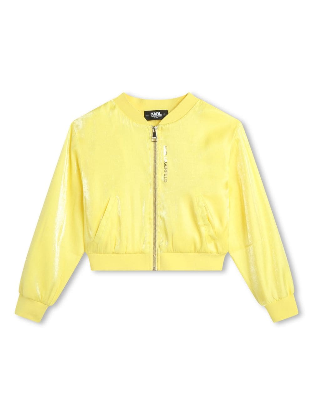 Karl Lagerfeld Kids crystal-embellished zip-up bomber jacket - Yellow von Karl Lagerfeld Kids