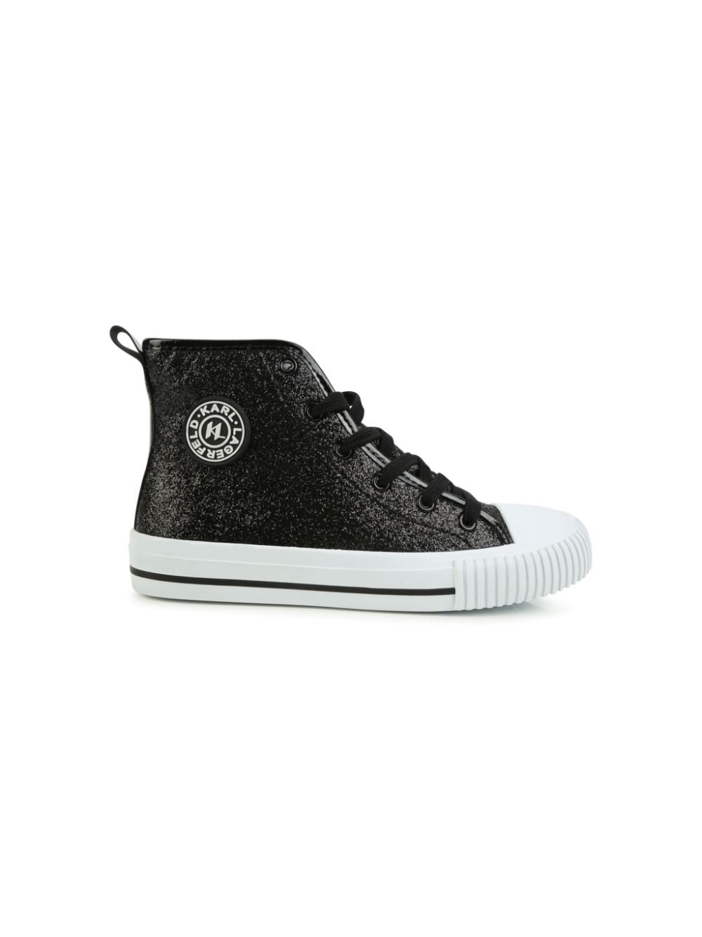 Karl Lagerfeld Kids glitter-detail high-top sneakers - Black von Karl Lagerfeld Kids