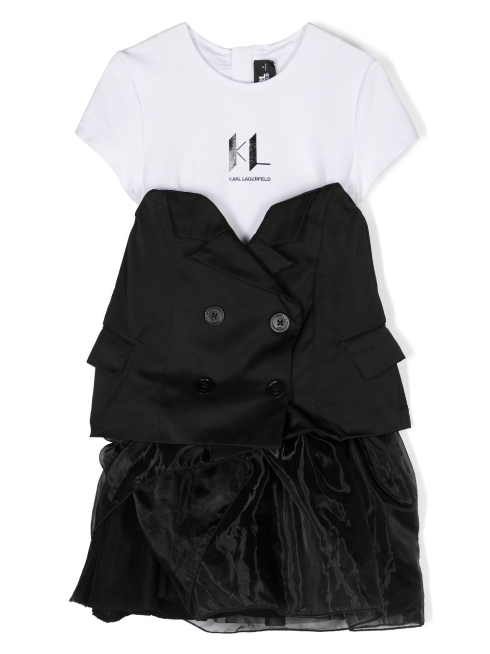 Karl Lagerfeld Kids layered corset-style dress - Black von Karl Lagerfeld Kids