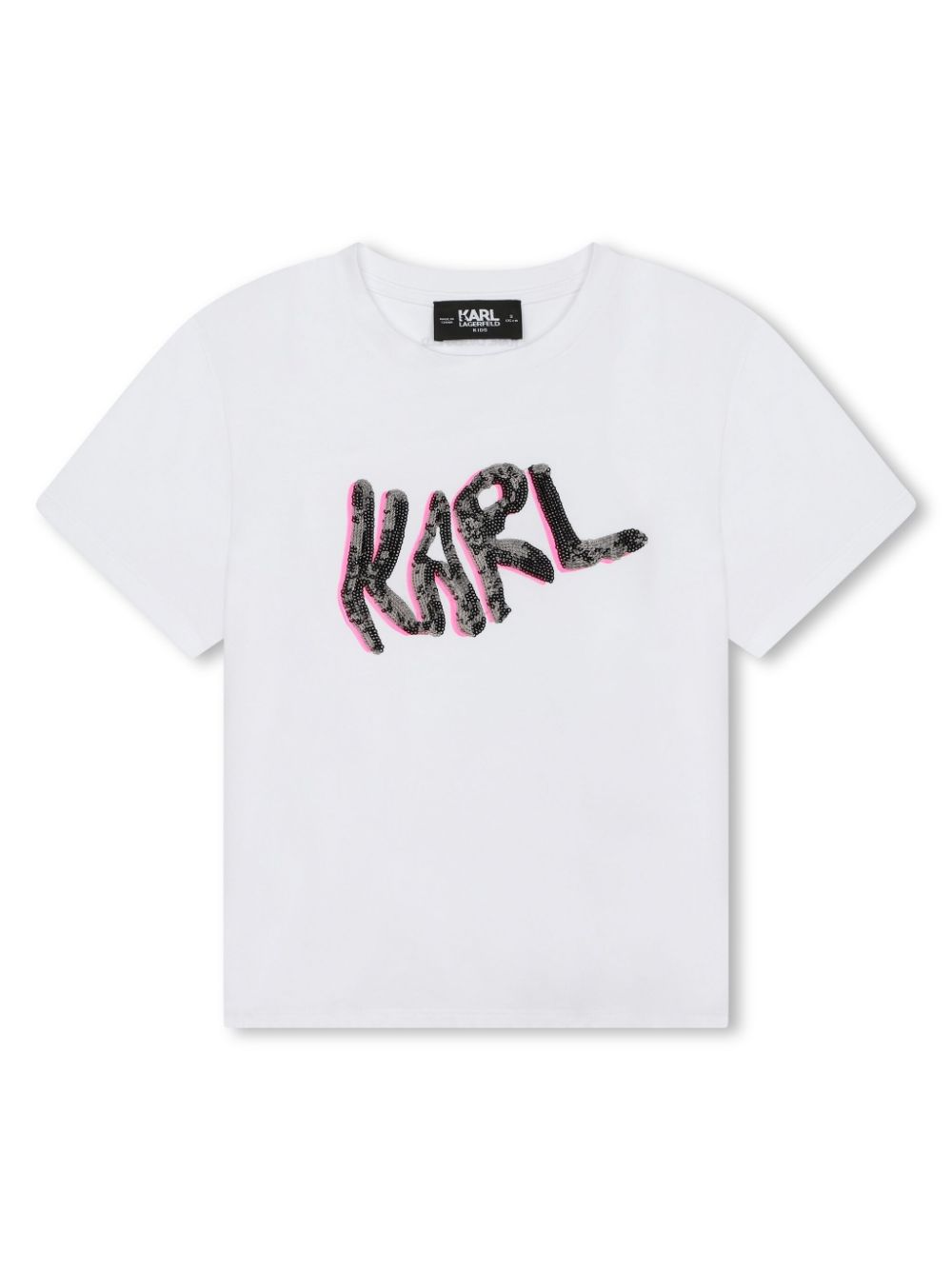 Karl Lagerfeld Kids logo-embellished cotton T-shirt - White von Karl Lagerfeld Kids