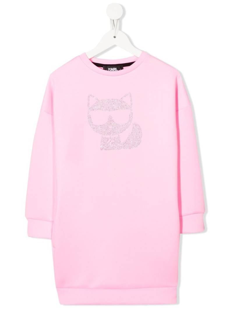 Karl Lagerfeld Kids logo-embellished sweatshirt dress - Pink von Karl Lagerfeld Kids