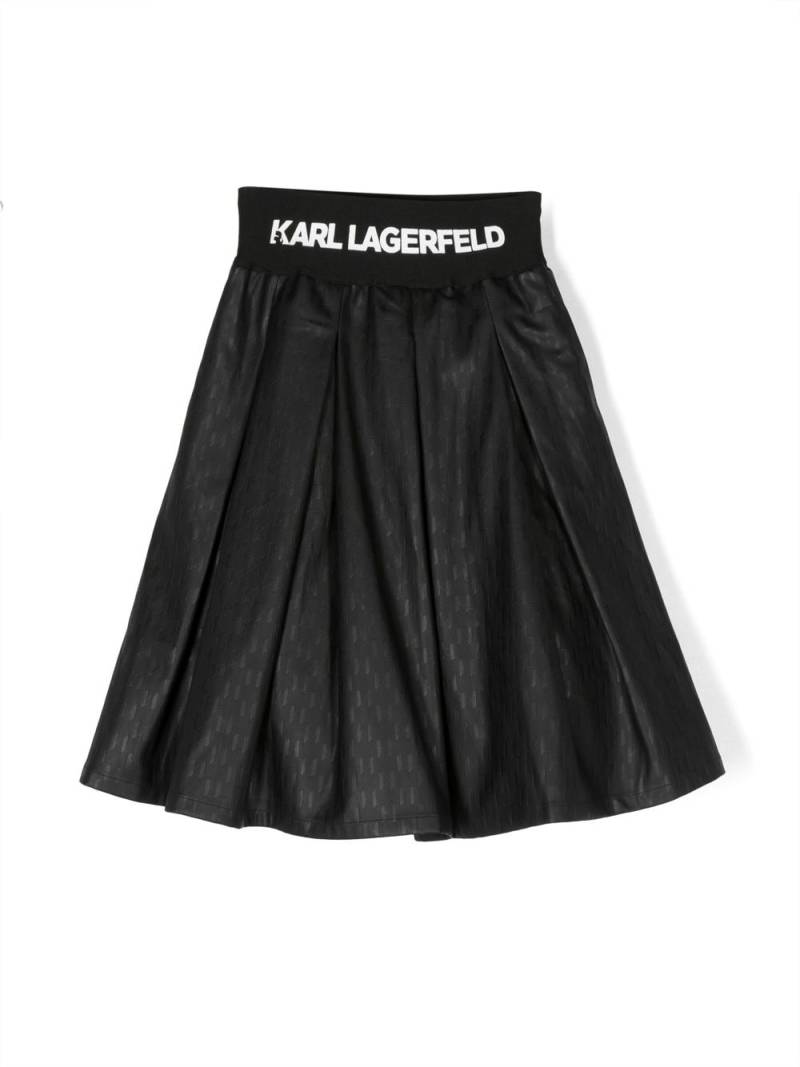 Karl Lagerfeld Kids logo-embossed pleated skirt - Black von Karl Lagerfeld Kids