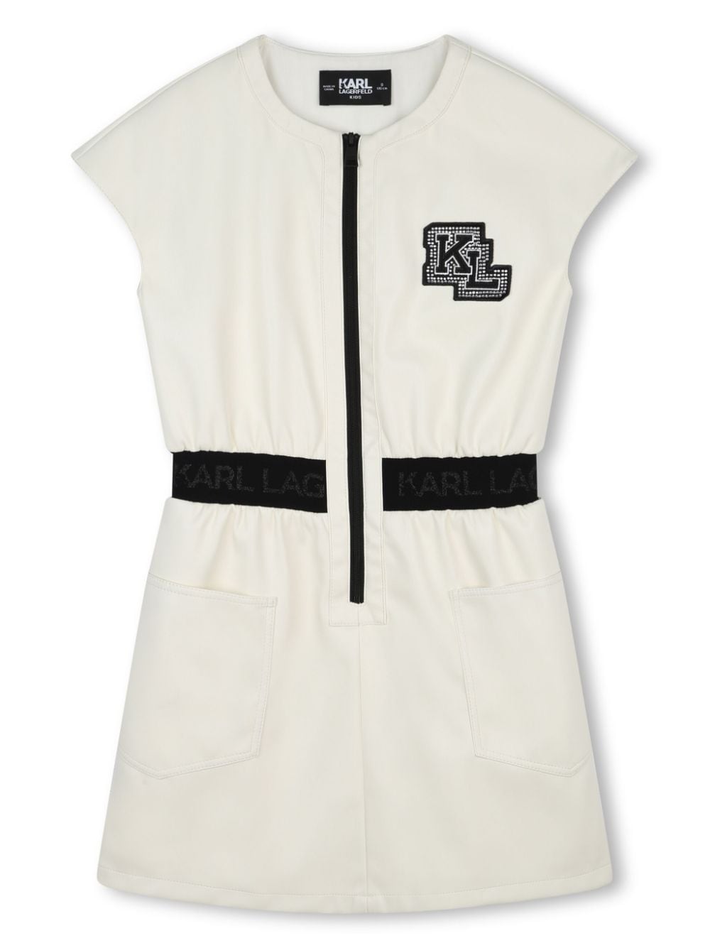 Karl Lagerfeld Kids logo-embroidered zipped minidress - White von Karl Lagerfeld Kids