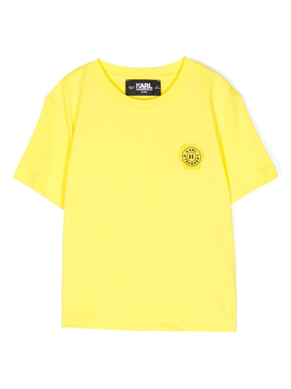 Karl Lagerfeld Kids logo-patch cotton T-shirt - Yellow von Karl Lagerfeld Kids
