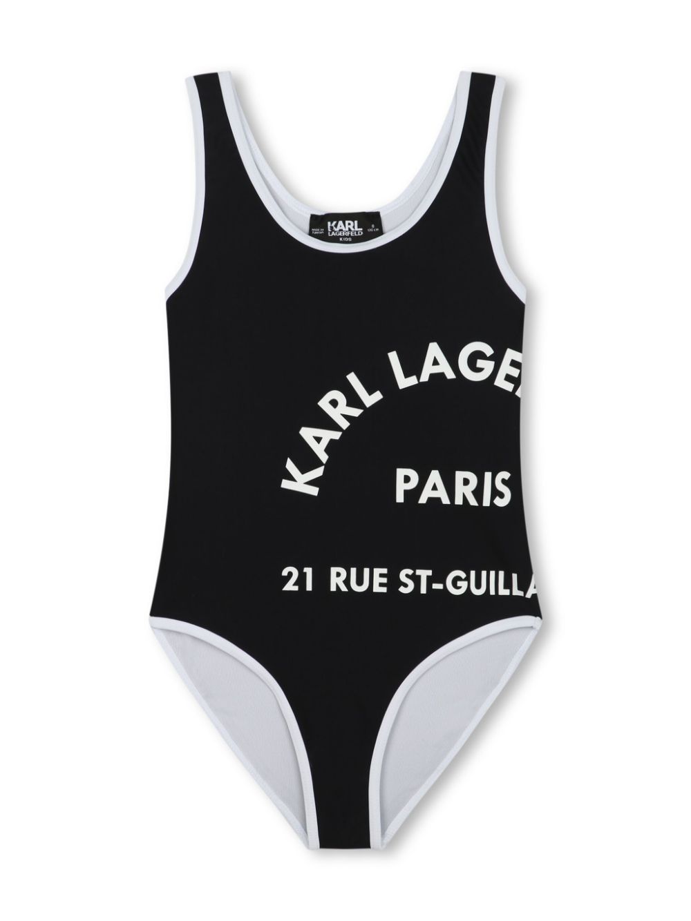 Karl Lagerfeld Kids logo-print contrasting-trim swimsuit - Black von Karl Lagerfeld Kids