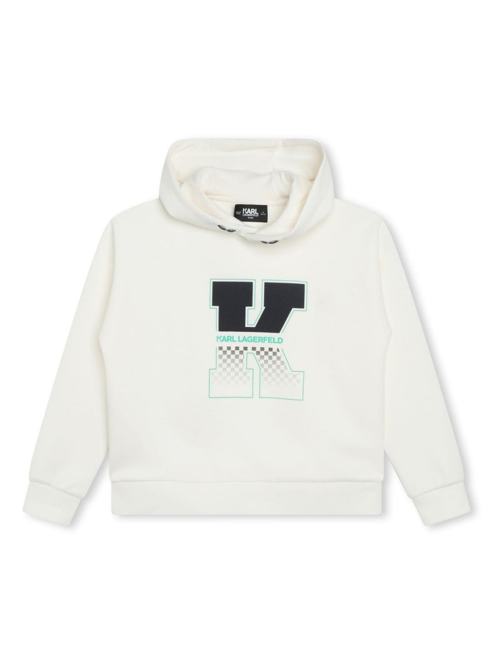 Karl Lagerfeld Kids logo-print cotton-blend hoodie - White von Karl Lagerfeld Kids