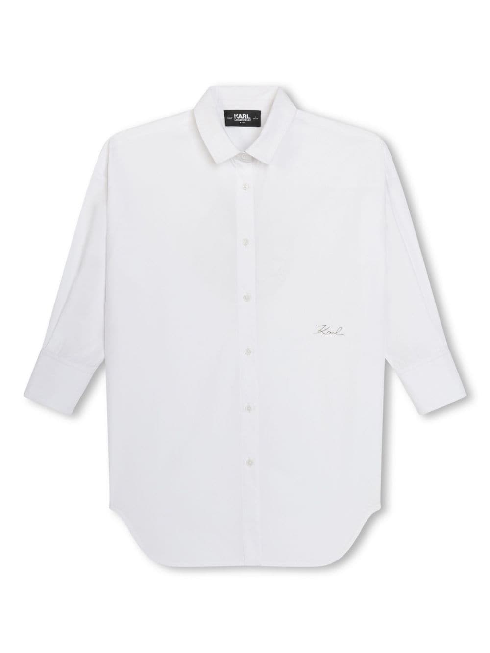 Karl Lagerfeld Kids logo-print cotton shirt dress - White von Karl Lagerfeld Kids